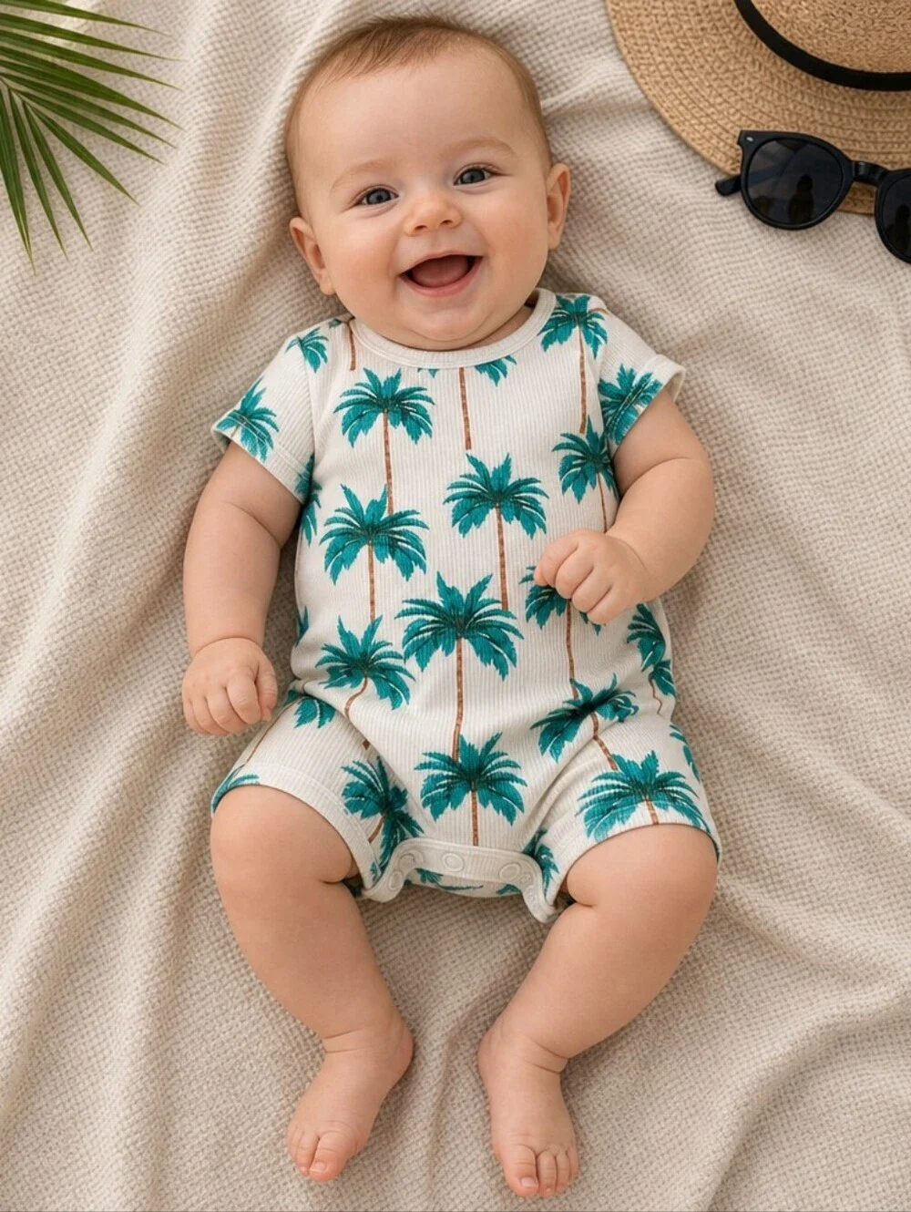 Palm Tree Romper Size 3-6M Baby Infant Boy/Girl Beach Vacation New